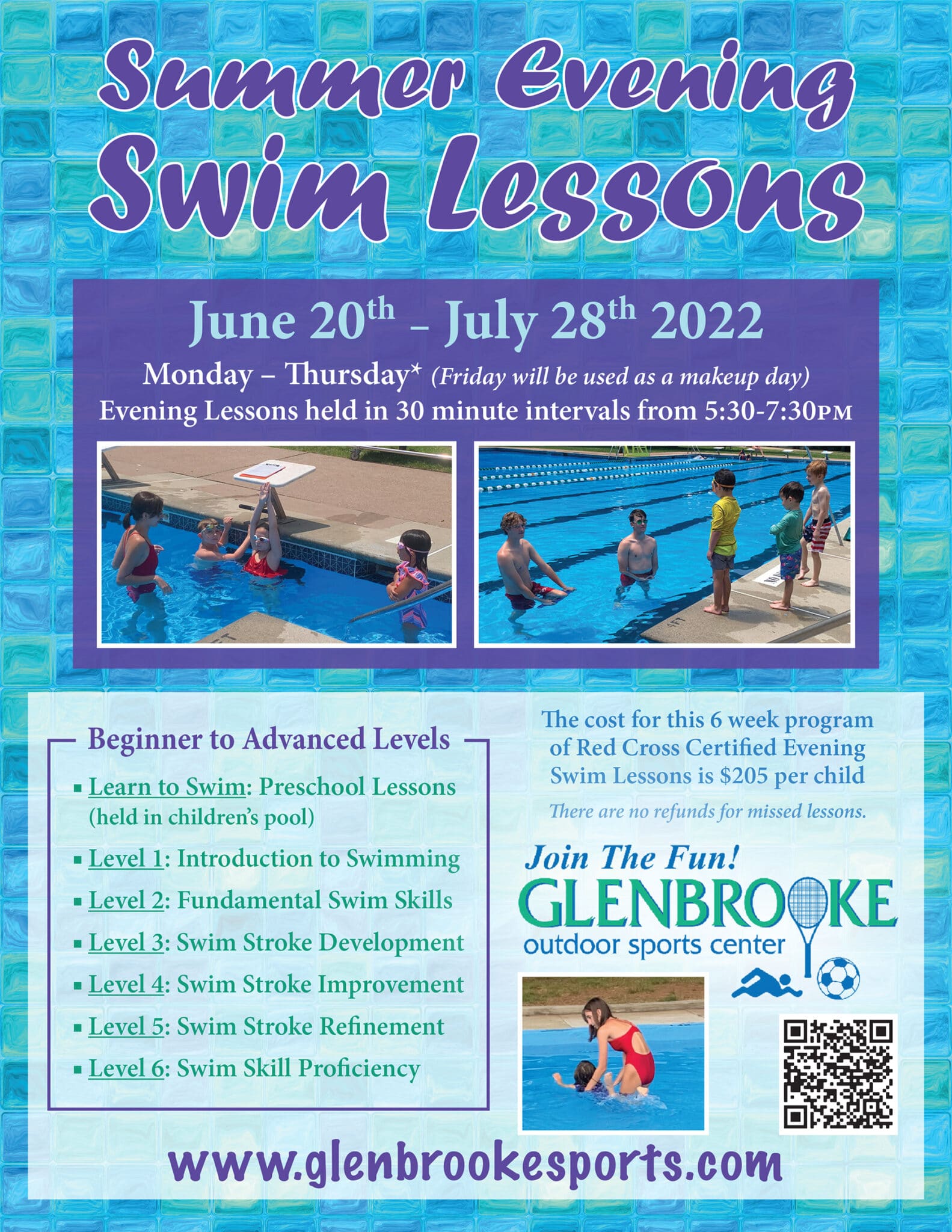 glenbrooke swim lessons ONLINE
